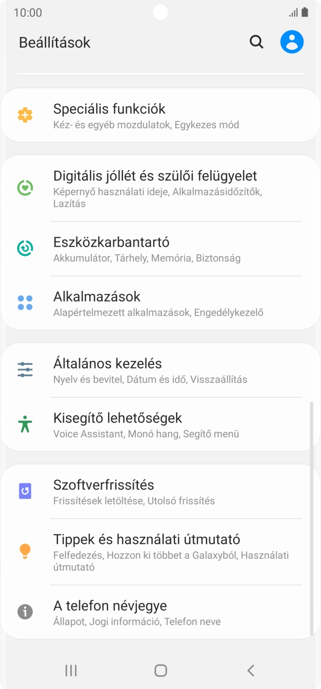 Válaszd az Általános kezelés lehetőséget.