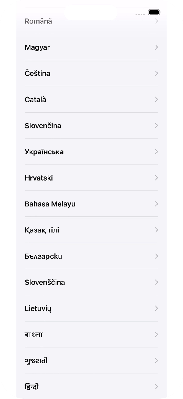 Válaszd ki a kívánt nyelvet.
