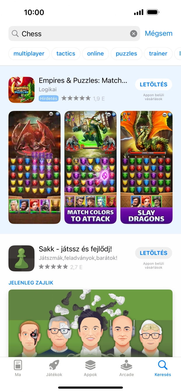 Kattints a kívánt alkalmazásra. Kattints a kívánt alkalmazásra.