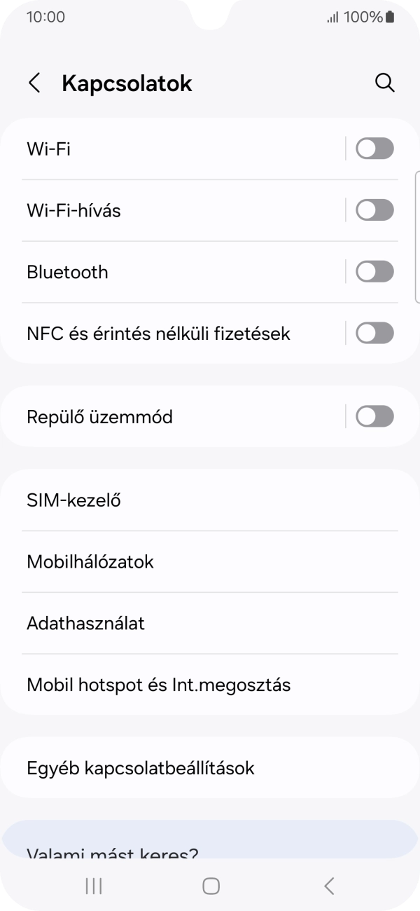 Válaszd a Mobil hotspot és Int.megosztás lehetőséget.