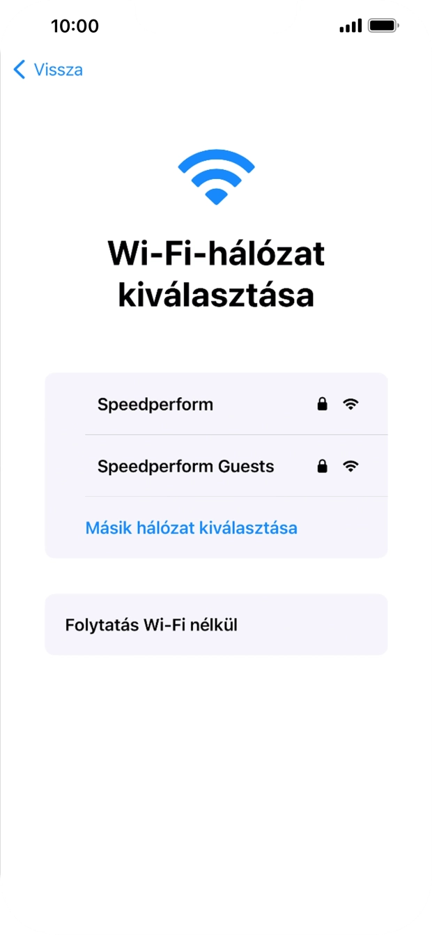 Válaszd ki a kívánt Wi-Fi hálózatot. Válaszd ki a kívánt Wi-Fi hálózatot.
