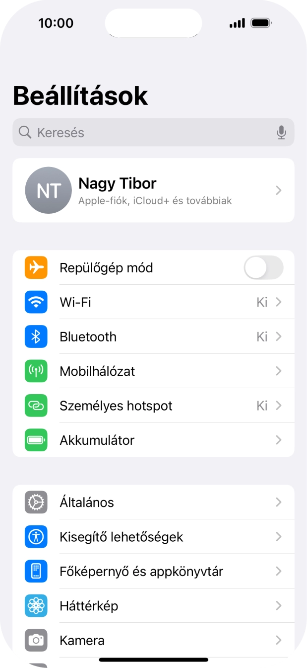 Válaszd a Mobihálózat lehetőséget.