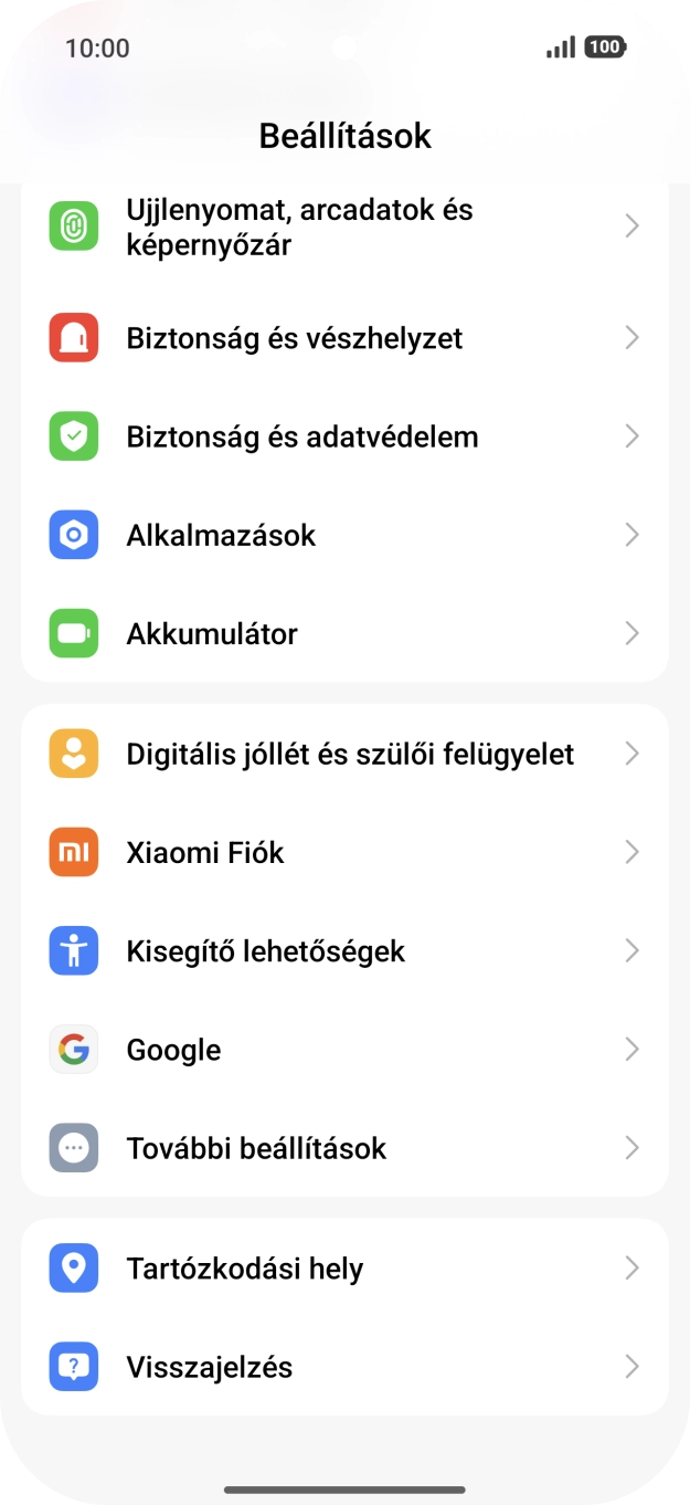Válaszd a További beállítások lehetőséget.