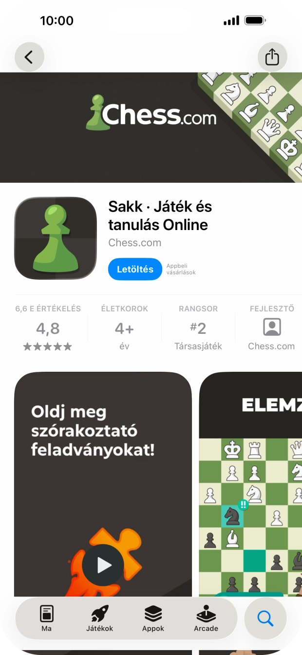 Válaszd a Letöltés lehetőséget, és kövesd a képernyőn megjelenő utasításokat az alkalmazás telepítéséhez.