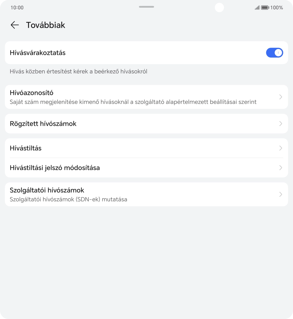Válaszd a Hívóazonosító lehetőséget. Válaszd a Hívóazonosító lehetőséget.