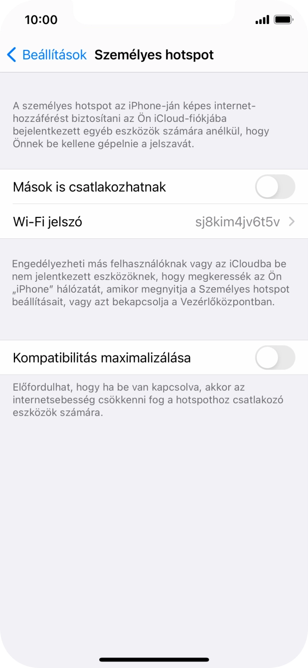 Kattints a Wi-Fi jelszó mezőre, és írd be a kívánt jelszót.