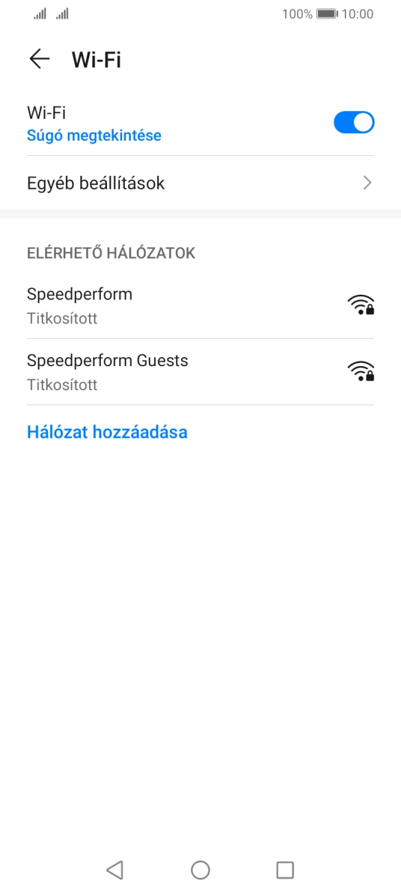 Válaszd ki a kívánt Wi-Fi hálózatot. Válaszd ki a kívánt Wi-Fi hálózatot.