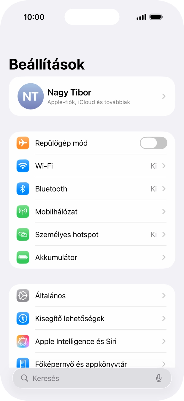 Válaszd a Mobihálózat lehetőséget.
