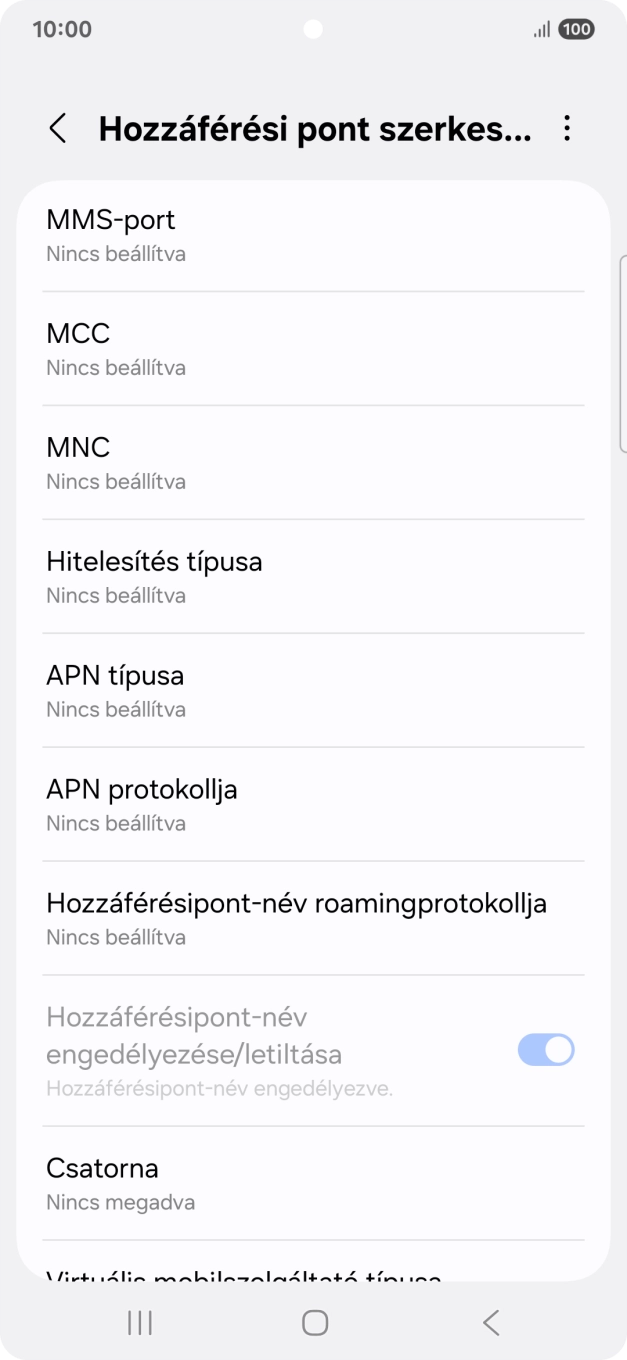 Válaszd az MMS-port lehetőséget.