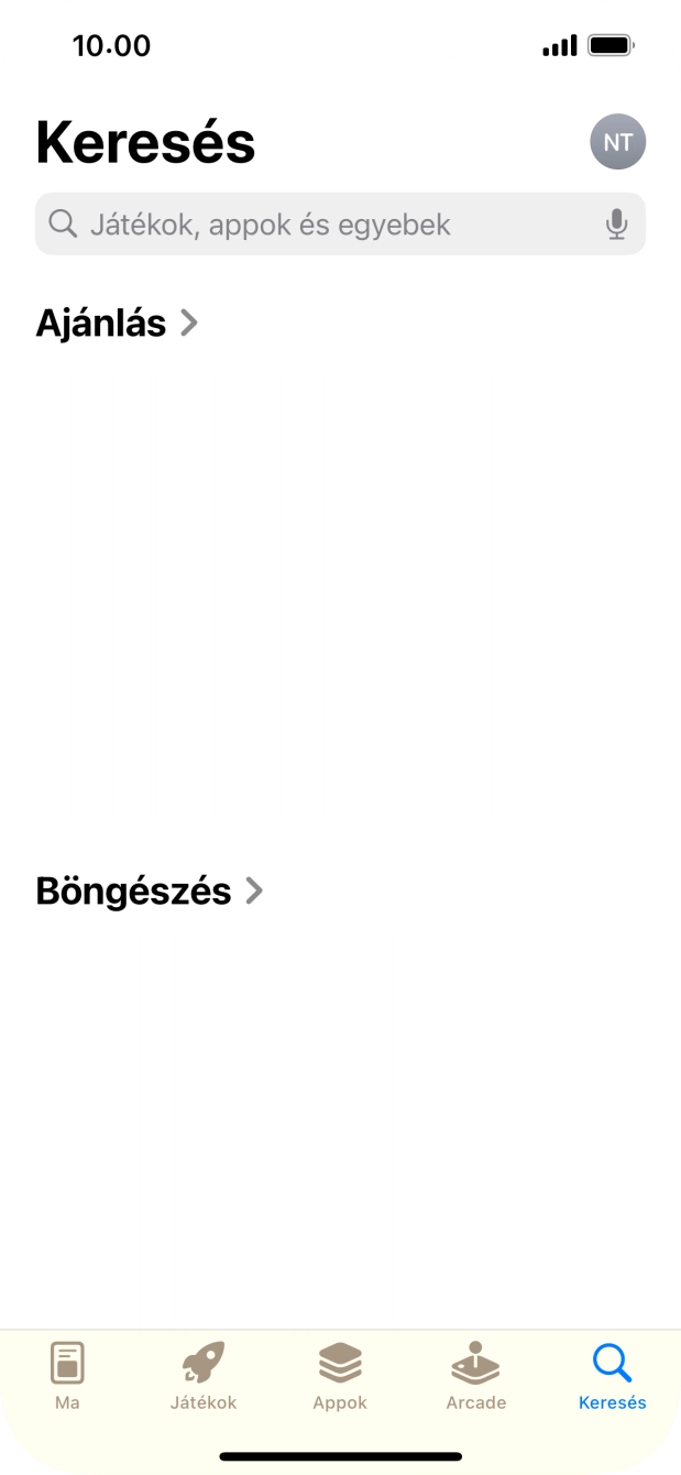 Kattints a keresés mezőre, és írd be a keresett alkalmazás nevét vagy tárgykörét.