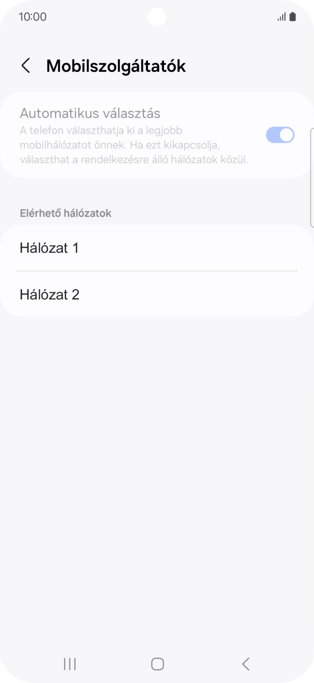 Válaszd ki a kívánt hálózatot.