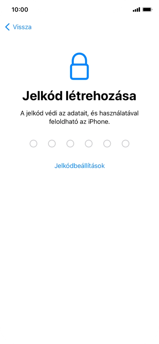 Válaszd a Jelkódbeállítások lehetőséget. Válaszd a Jelkódbeállítások lehetőséget.