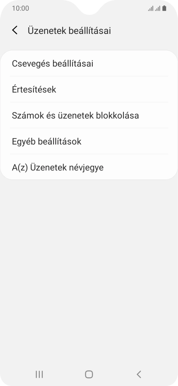 Válaszd az Egyéb beállítások lehetőséget. Válaszd az Egyéb beállítások lehetőséget.