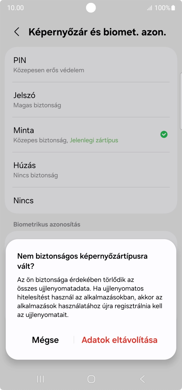 Válaszd az Adatok eltávolítása lehetőséget.