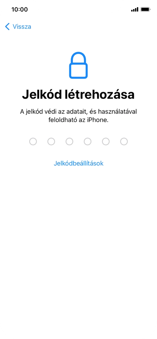 Válaszd a Jelkódbeállítások lehetőséget. Válaszd a Jelkódbeállítások lehetőséget.