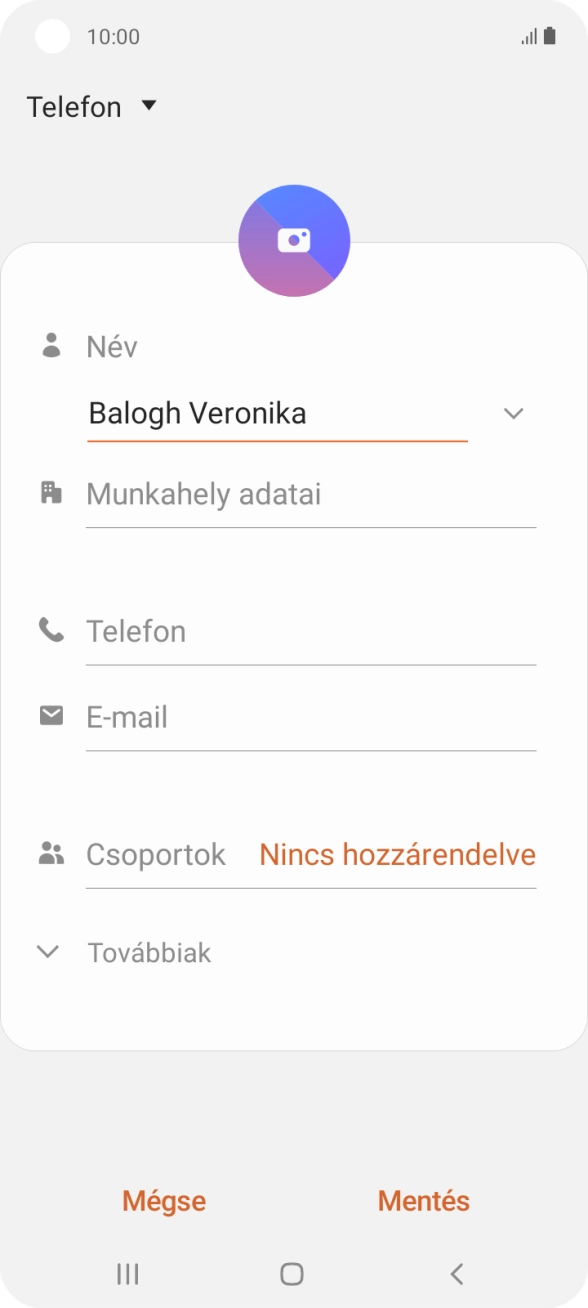 Kattints a Telefon mezőre, és írd be a kívánt telefonszámot.