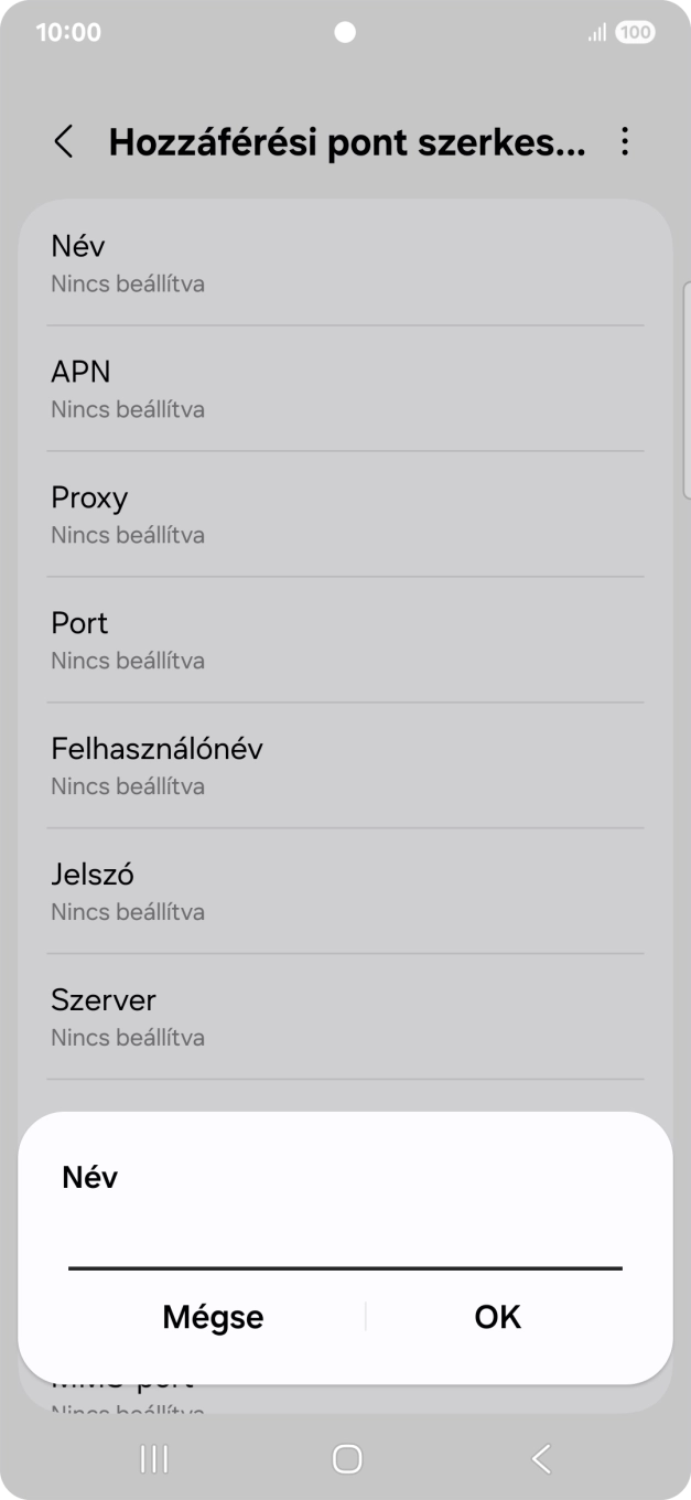 Írd be azt, hogy One MMS, és válaszd az OK lehetőséget.