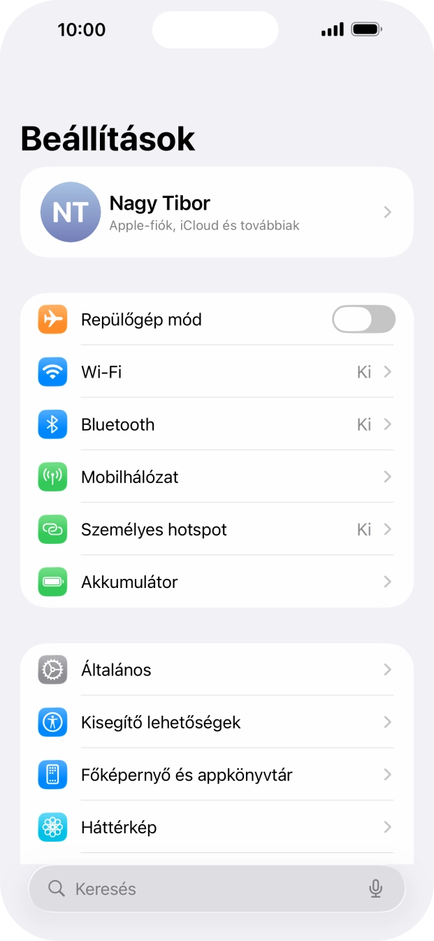 Válaszd a Mobihálózat lehetőséget.