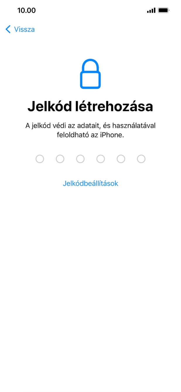 Válaszd a Jelkódbeállítások lehetőséget. Válaszd a Jelkódbeállítások lehetőséget.