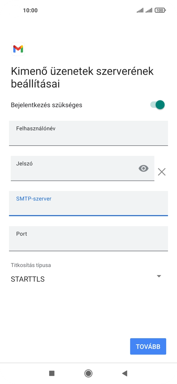 Kattints a „Port” alatti mezőre, és írd be a következőt: 587.