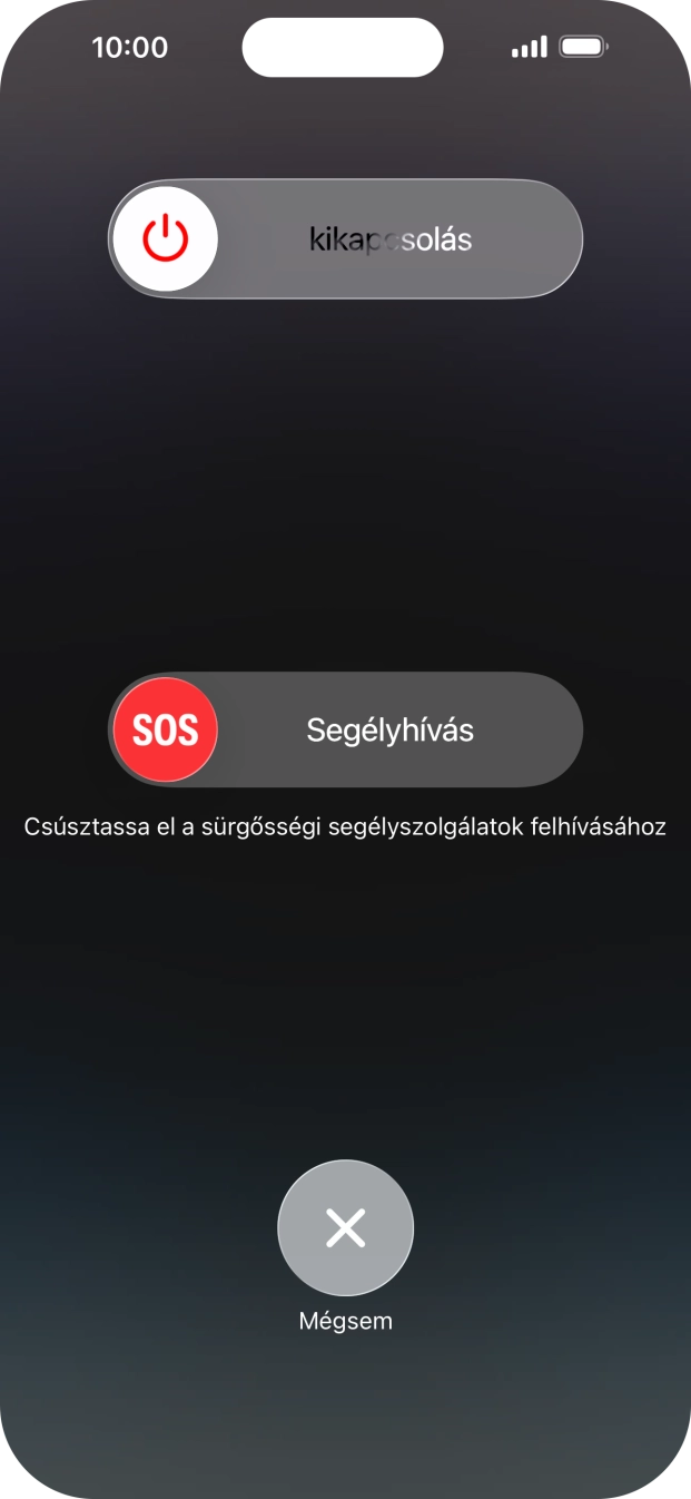 Kattints a kikapcsolás ikonra, és húzd az ikont jobbra. Kattints a kikapcsolás ikonra, és húzd az ikont jobbra.