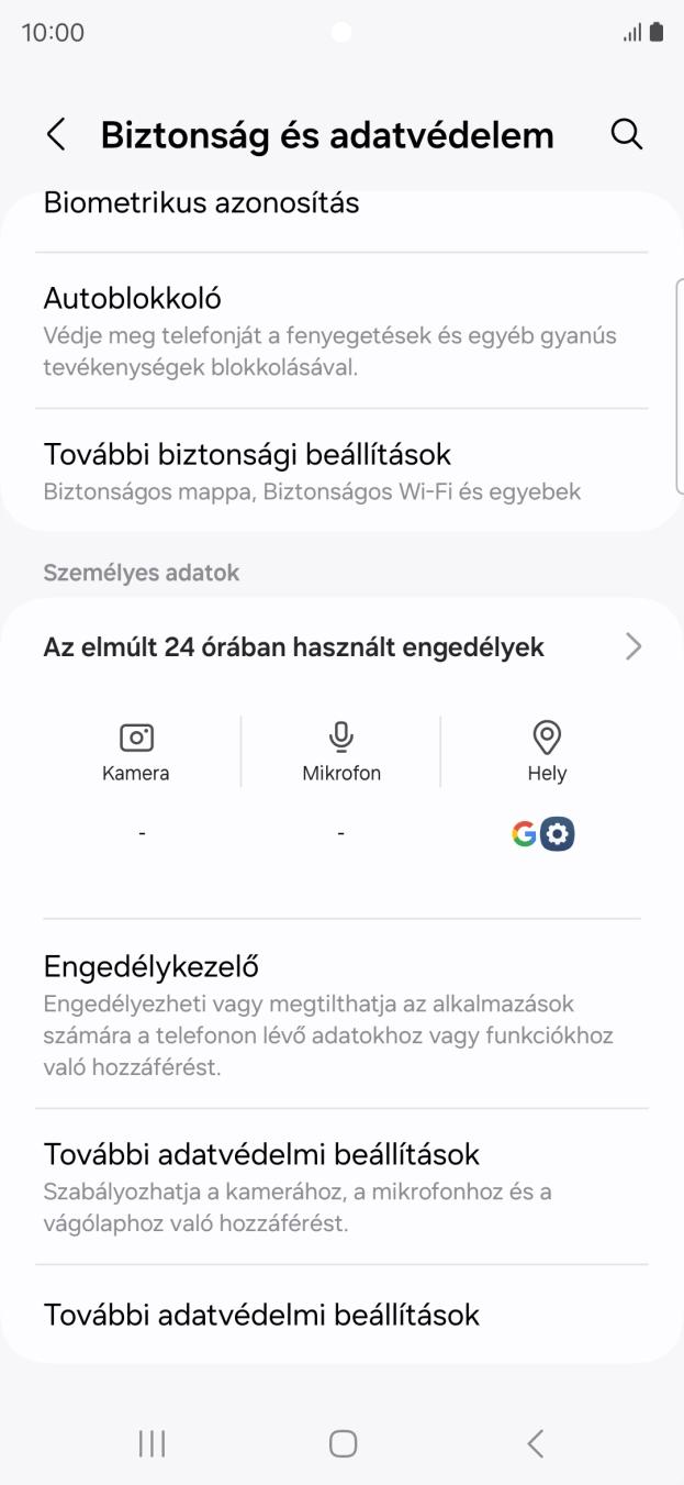 Válaszd a További biztonsági beállítások lehetőséget.
