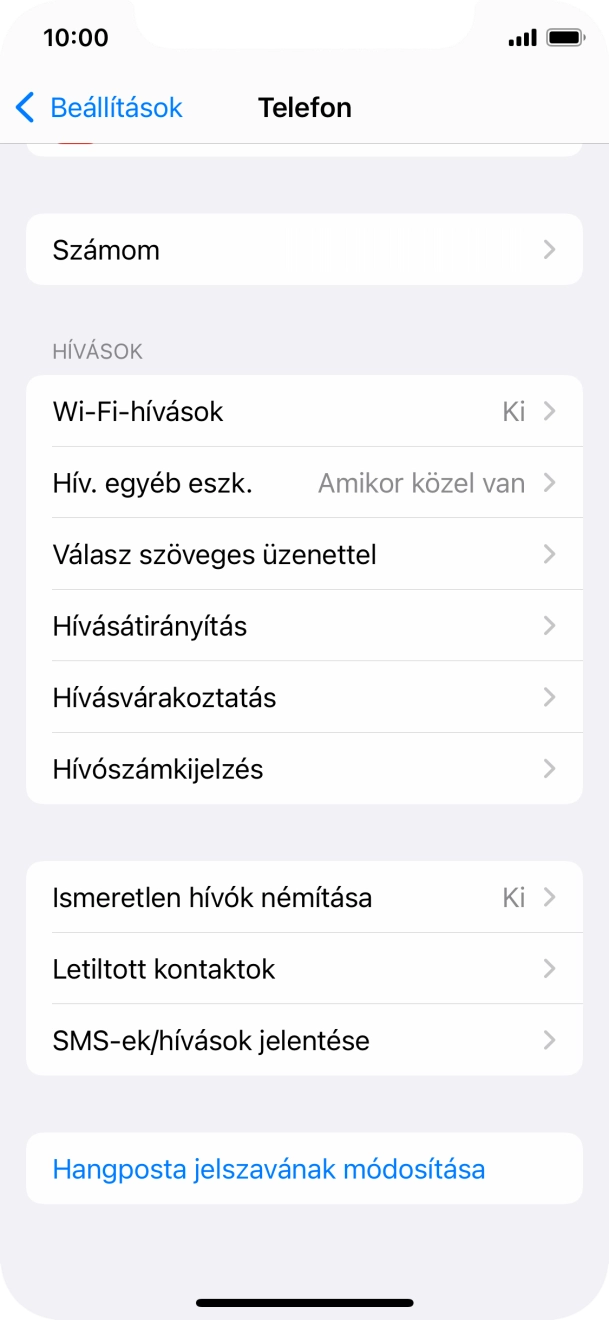 Válaszd a Hívószámkijelzés lehetőséget.