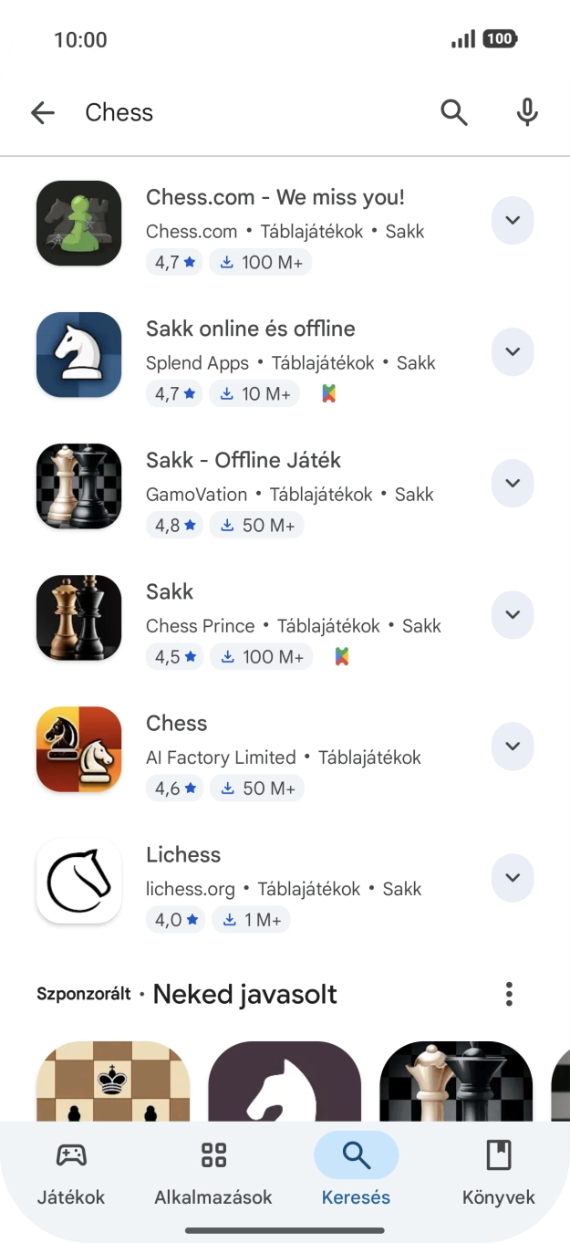 Kattints a kívánt alkalmazásra. Kattints a kívánt alkalmazásra.