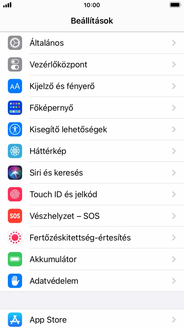 Válaszd az Általános lehetőséget.