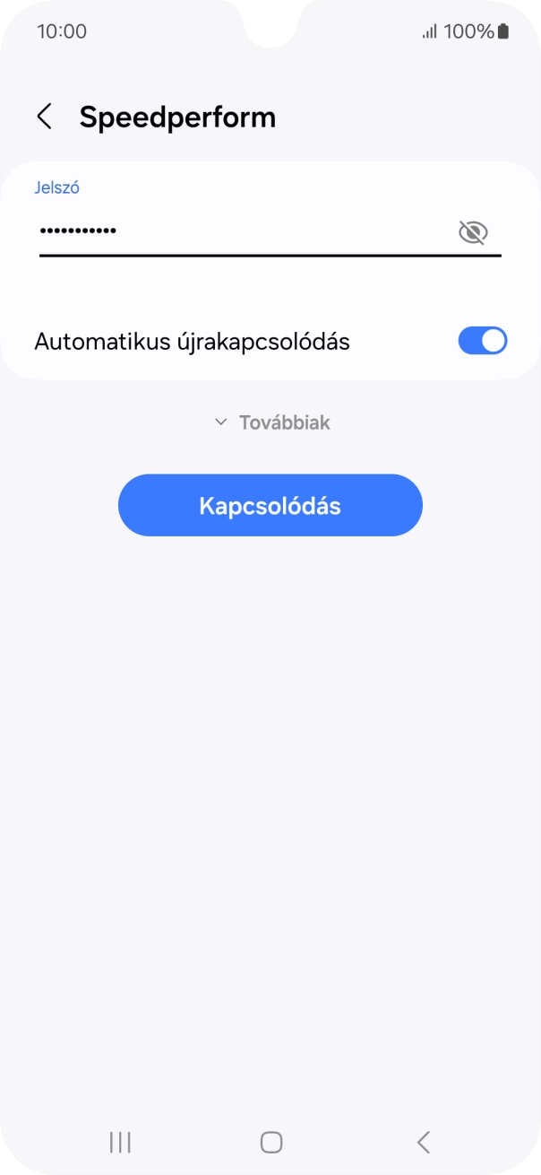 Írd be a Wi-Fi hálózatodhoz tartózó jelszót, és válaszd a Kapcsolódás lehetőséget. Írd be a Wi-Fi hálózatodhoz tartózó jelszót, és válaszd a Kapcsolódás lehetőséget.
