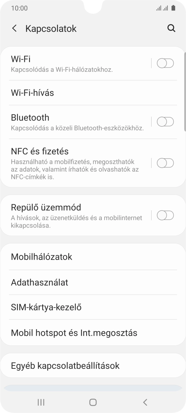 Válaszd a Bluetooth lehetőséget.