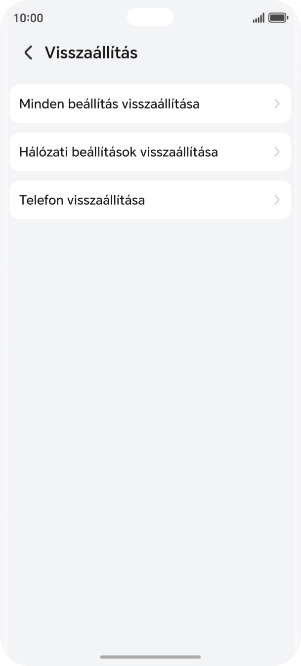 Válaszd a Telefon visszaállítása lehetőséget. Válaszd a Telefon visszaállítása lehetőséget.
