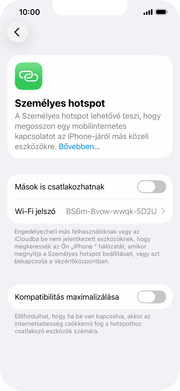 Kattints a Wi-Fi jelszó mezőre, és írd be a kívánt jelszót.