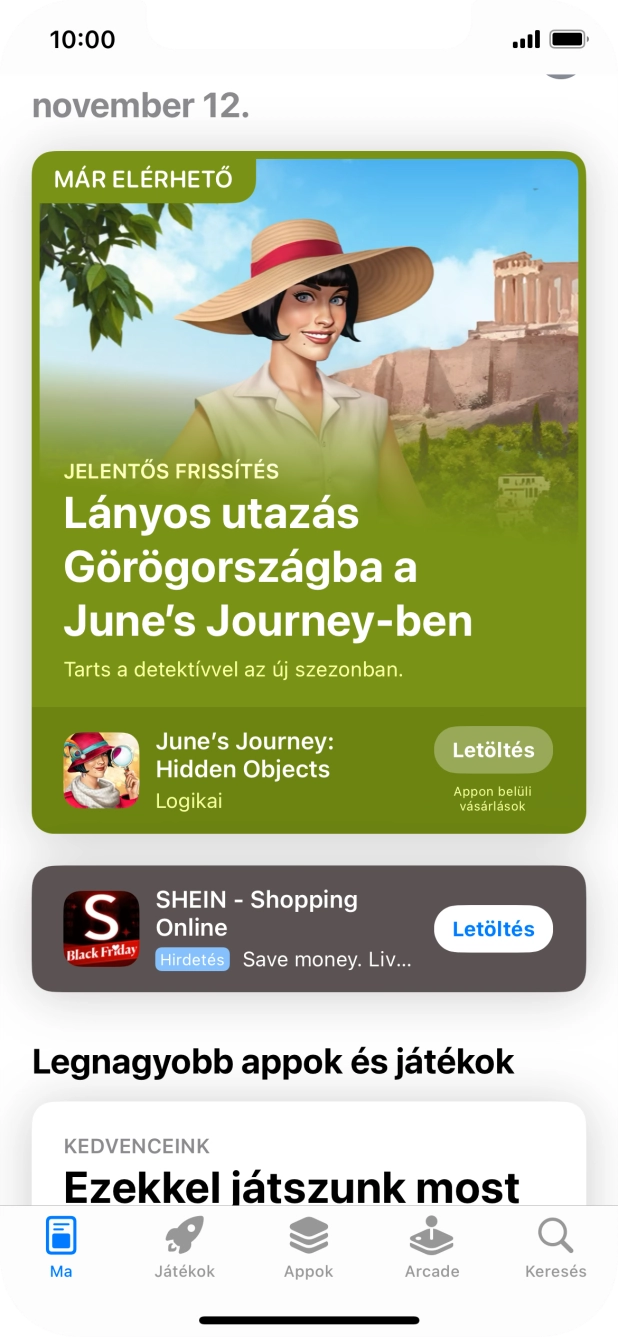 Válaszd a Keresés lehetőséget. Válaszd a Keresés lehetőséget.