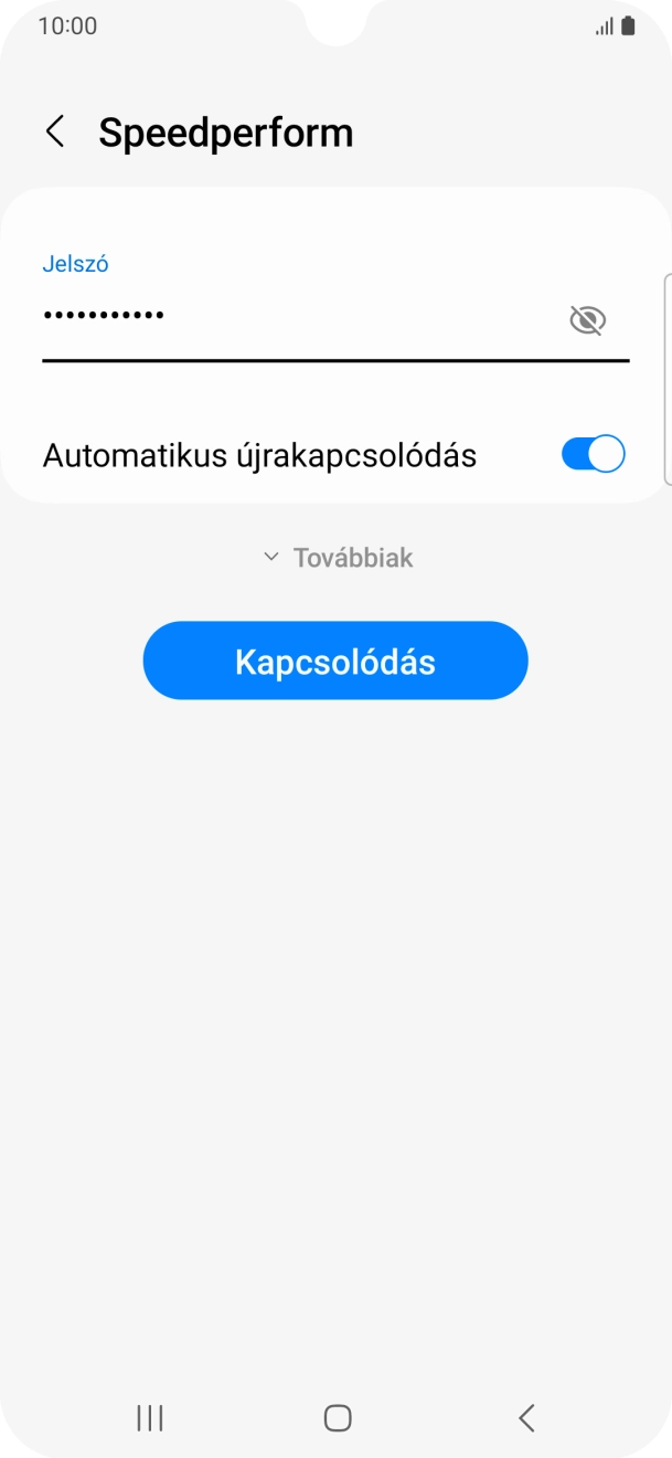 Írd be a Wi-Fi hálózatodhoz tartózó jelszót, és válaszd a Kapcsolódás lehetőséget. Írd be a Wi-Fi hálózatodhoz tartózó jelszót, és válaszd a Kapcsolódás lehetőséget.