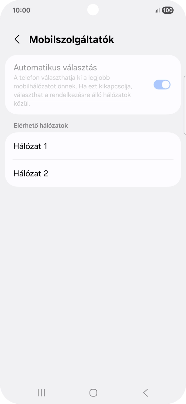Válaszd ki a kívánt hálózatot.