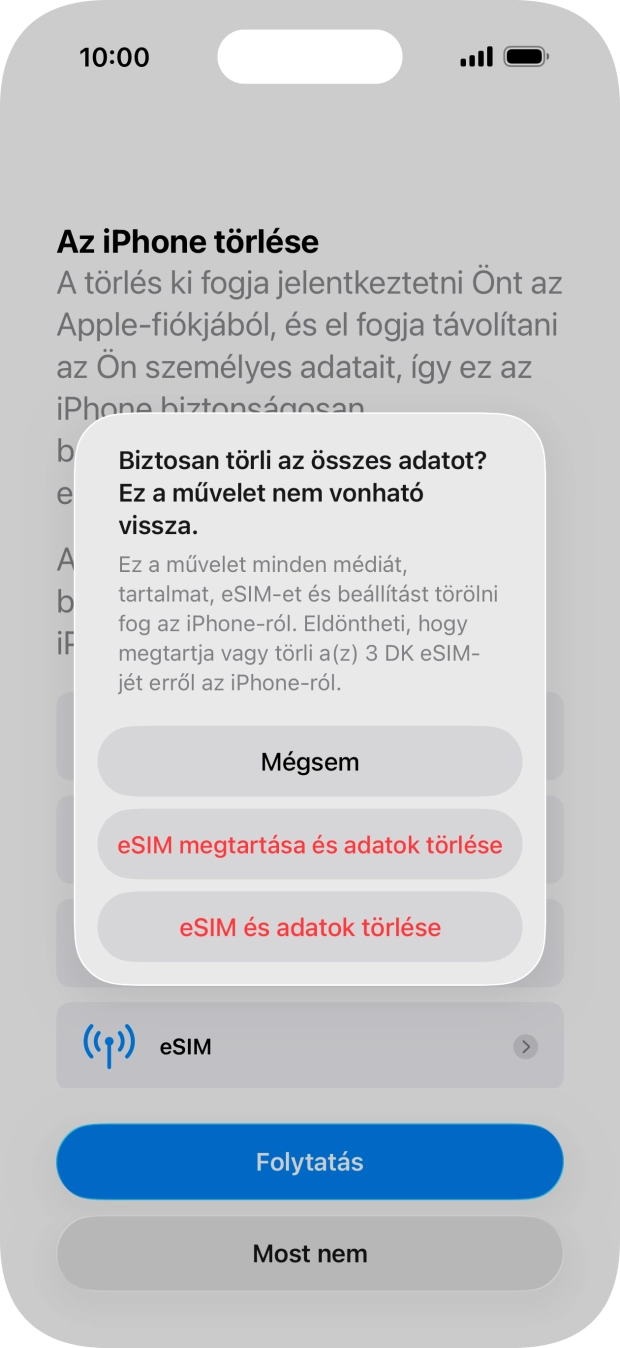 Válaszd ki a kívánt beállítást. Válaszd ki a kívánt beállítást.