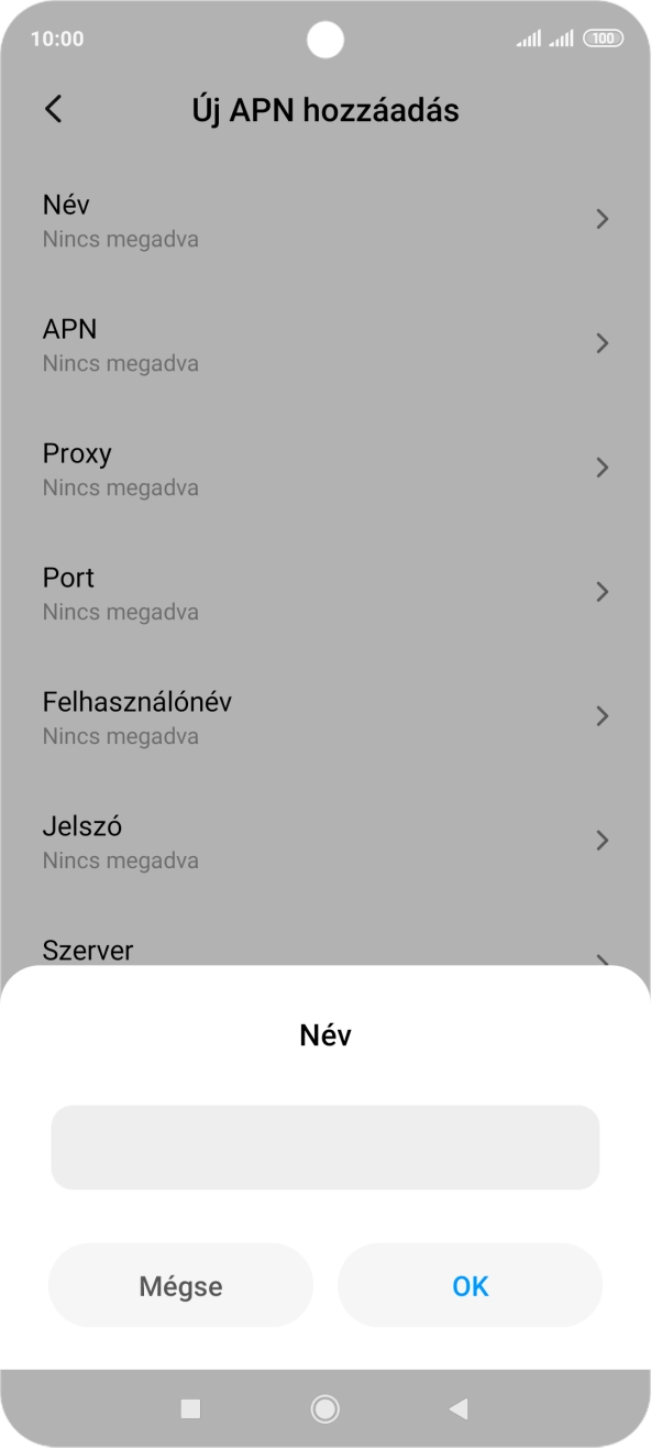 Írd be azt, hogy One Internet, és válaszd az OK lehetőséget.
