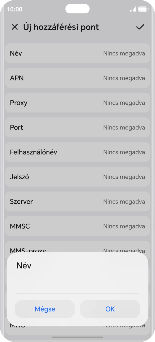 Írd be azt, hogy One MMS, és válaszd az OK lehetőséget.