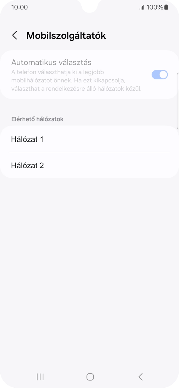 Válaszd ki a kívánt hálózatot.
