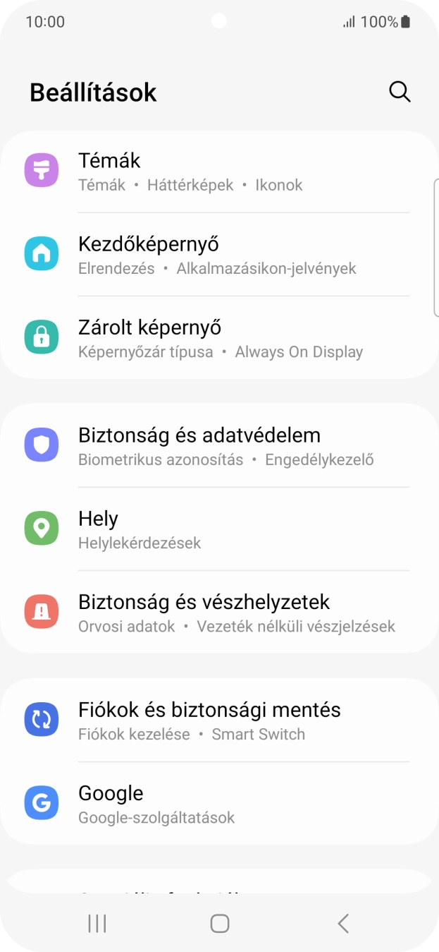 Válaszd a Biztonság és adatvédelem lehetőséget.