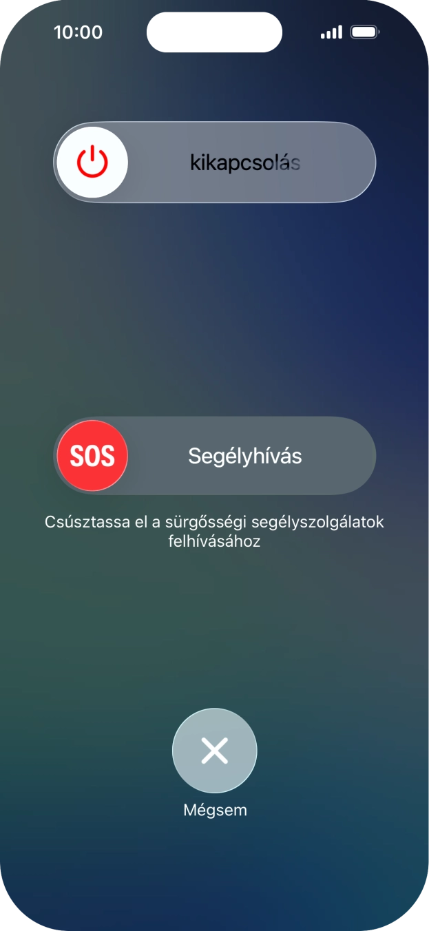 Kattints a kikapcsolás ikonra, és húzd az ikont jobbra.