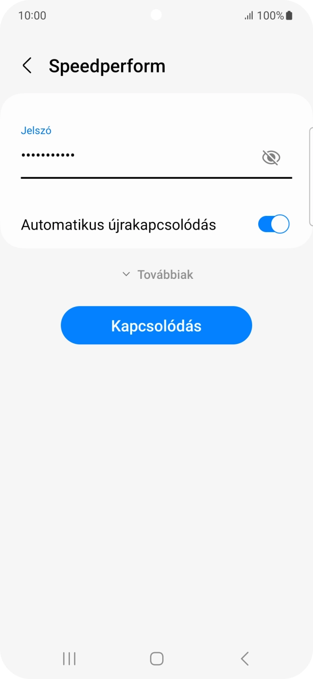 Írd be a Wi-Fi hálózatodhoz tartózó jelszót, és válaszd a Kapcsolódás lehetőséget. Írd be a Wi-Fi hálózatodhoz tartózó jelszót, és válaszd a Kapcsolódás lehetőséget.