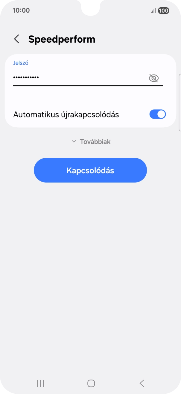 Írd be a Wi-Fi hálózatodhoz tartózó jelszót, és válaszd a Kapcsolódás lehetőséget. Írd be a Wi-Fi hálózatodhoz tartózó jelszót, és válaszd a Kapcsolódás lehetőséget.