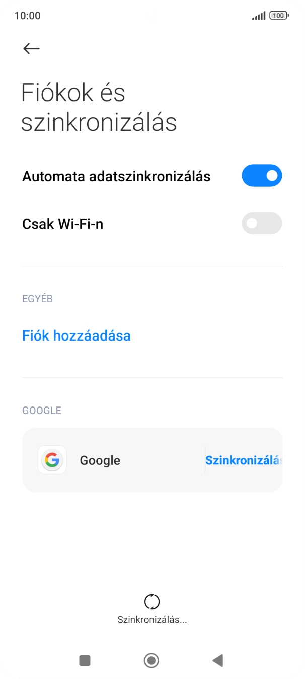 Válaszd a Fiók hozzáadása lehetőséget.