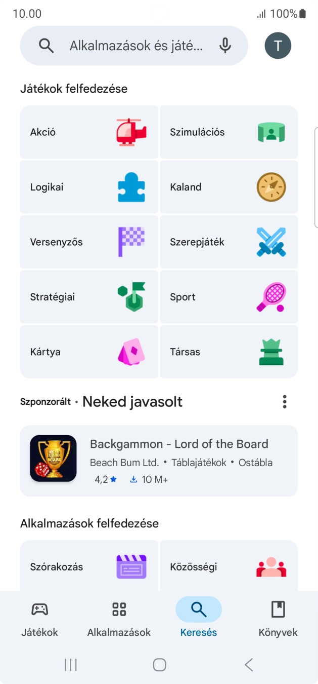 Kattints a keresés mezőre.