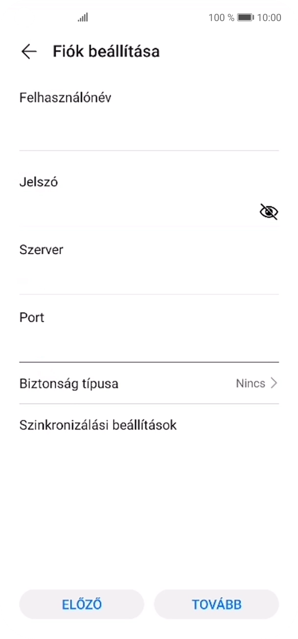 Válaszd a Biztonság típusa lehetőséget.