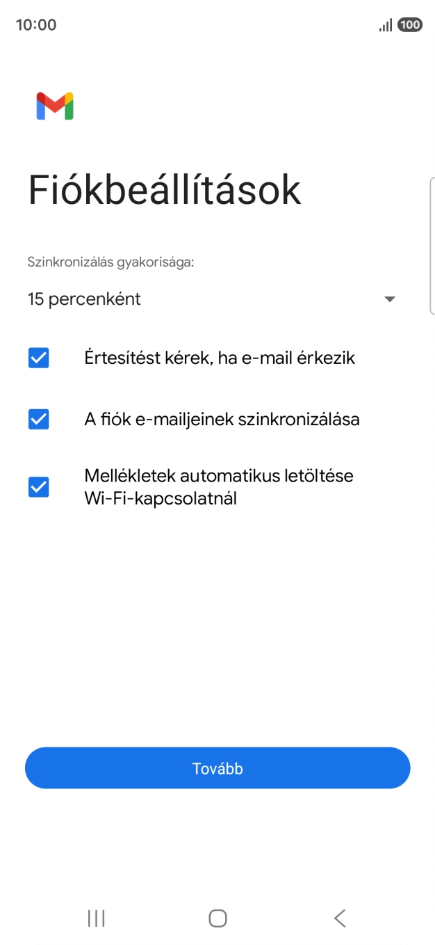 Nyisd le a „Szinkronizálás gyakorisága:” alatt legördülő menüt.