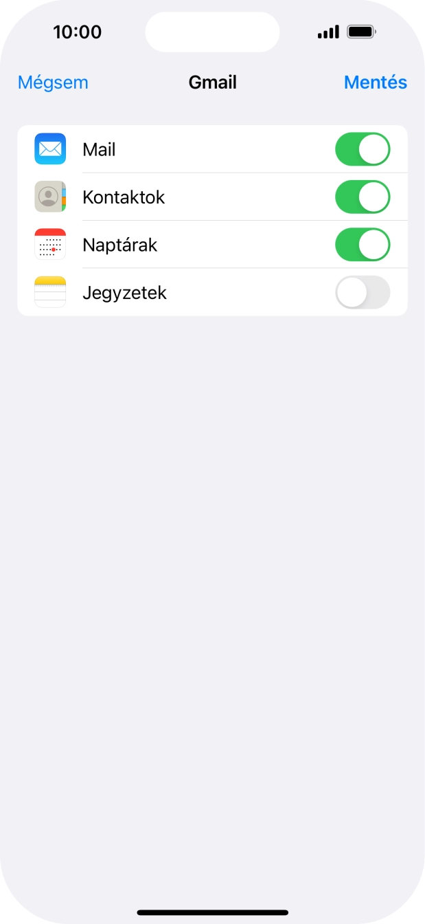 Amennyiben a kijelzőn ez a képernyőkép látható, az e-mail-fiókodat felismerte a rendszer, és automatikusan beállította. Kövesd a képernyőn megjelenő utasításokat  további adatok csatolásához, és fejezd be az új fiók létrehozását.