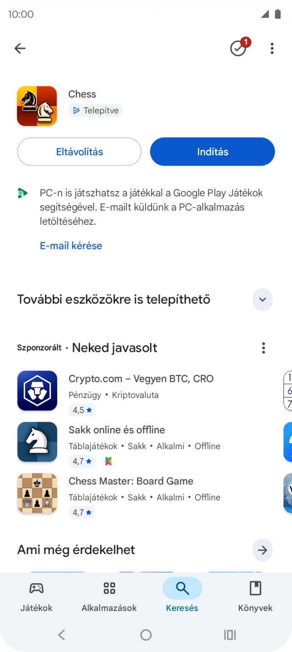 A befejezéshez, és ahhoz, hogy visszatérhess a főképernyőhöz, nyomd meg a főgombot.